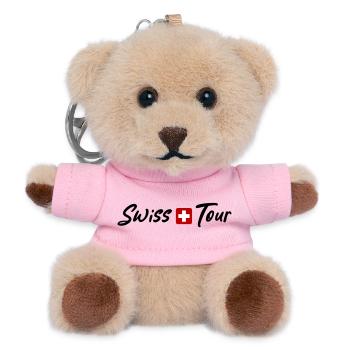 Swiss Tour Schweiz Urlaub - Teddy Schlüsselanhänger - Rosa - Vorne