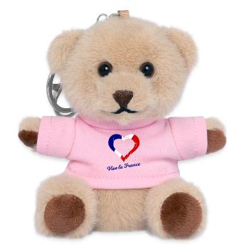 Es lebe Frankreich - Teddy Schlüsselanhänger - Rosa - Vorne
