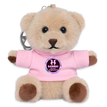 Danke für Deine Freundschaft - Kaninchen Paar - Teddy Schlüsselanhänger - Rosa - Vorne