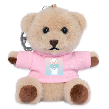 Cute polar bear WINTER CLOTHING - Teddy Keyring - pink - Front