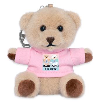 Habe Dich so lieb - Paare - Teddy Schlüsselanhänger - Rosa - Vorne