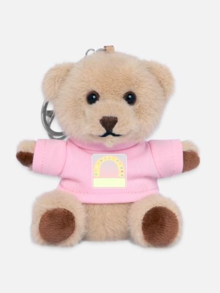 Namensschild Bogen - Teddy Schlüsselanhänger - Rosa