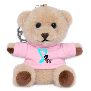 STOLZ AUF MUSIKERIN - MUSIKNOTE MUSIKINSTRUMENTE - Teddy Schlüsselanhänger - Rosa - Vorne