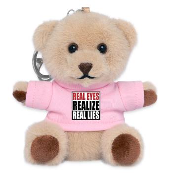 realize real eyes reall lies | Farben änderbar - Teddy Schlüsselanhänger - Rosa - Vorne