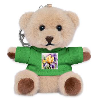 Iris iris purple orange | Watercolor Design - Teddy Keyring - green - Front