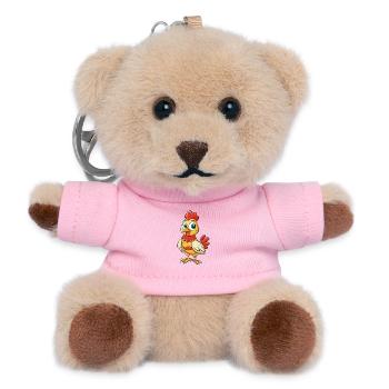 Poule mignon personnage de dessin animé Kawaii Clipart - Porte-clés ourson - rose - Devant