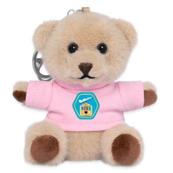 WASSERSCHWEINE SKISPORT GONDELBAHNKABINE - Teddy Schlüsselanhänger - Rosa - Vorne