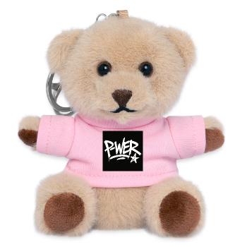Graffiti Style Power Text Design - Teddy Keyring - pink - Front