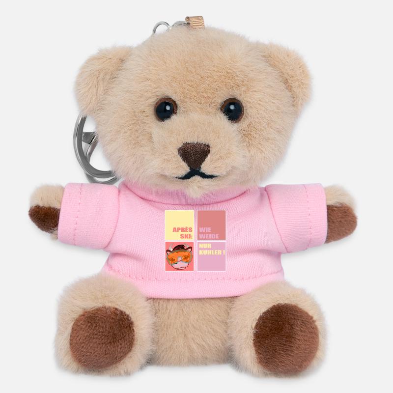 APRÈS-SKI SKIING COW FUNNY - Teddy Keyring - pink