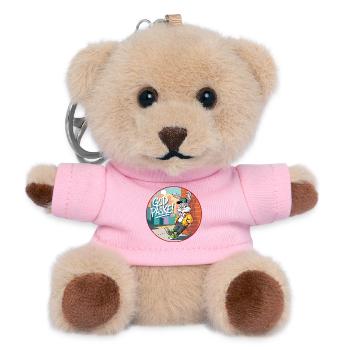 Insigne de rue Lapin de Pâques - lapin de Pâques amusant - Porte-clés ourson - rose - Devant