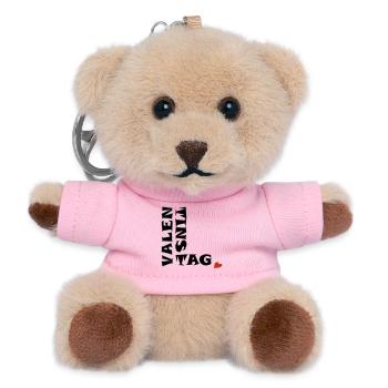Valentinstag mit Herz - Teddy Schlüsselanhänger - Rosa - Vorne