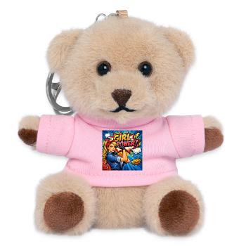 Mädchenkraft Comicheldin - Teddy Schlüsselanhänger - Rosa - Vorne
