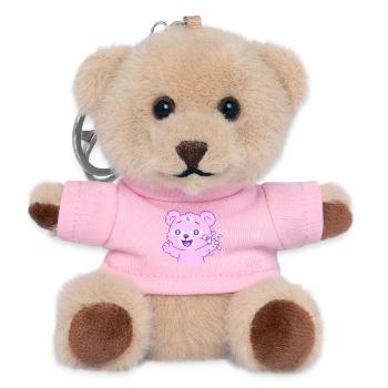 Toussou d’argent - Porte-clés ourson - rose - Devant