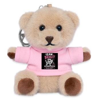 Team Braut Junggesellinnenabschied Disco - Teddy Schlüsselanhänger - Rosa - Vorne