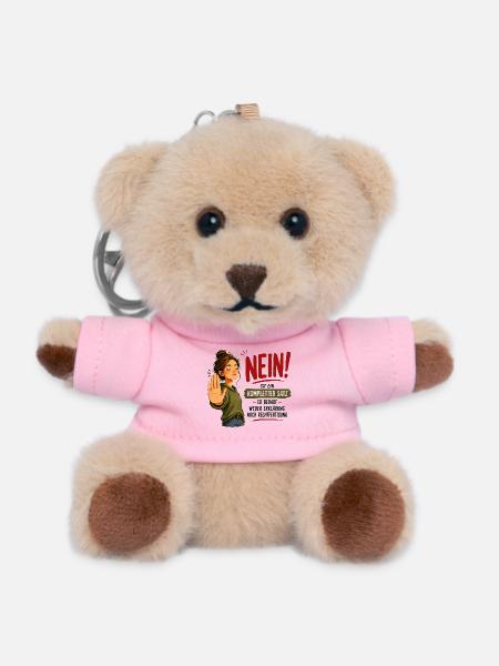 Nein ist ein kompletter Satz | Grenzen setzen - Teddy Schlüsselanhänger - Rosa