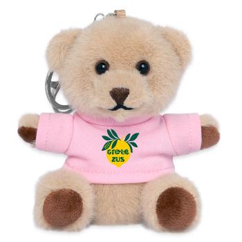 Annonce du bébé 2027 - Porte-clés ourson - rose - Devant