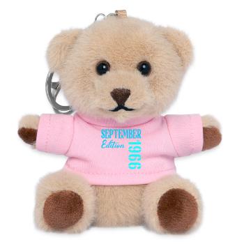 September 1966 - 60. Geburtstag - Teddy Schlüsselanhänger - Rosa - Vorne