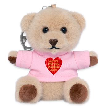 Danke Schöne Zeit - Teddy Schlüsselanhänger - Rosa - Vorne