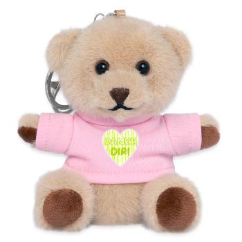 Danke Dir Herz - Teddy Schlüsselanhänger - Rosa - Vorne