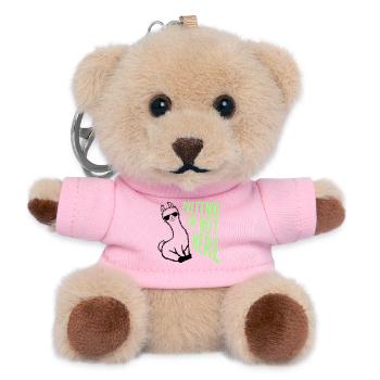 Pretend i'm not here Ignorier Mich Zitat Logo Lama - Teddy Schlüsselanhänger - Rosa - Vorne