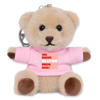 Mausiger Alltag Glückwünsche - Teddy Schlüsselanhänger - Rosa - Vorne