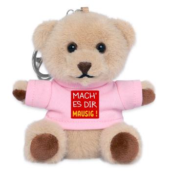 MAUSIGES LEBEN LEBENSMOTTO - Teddy Schlüsselanhänger - Rosa - Vorne