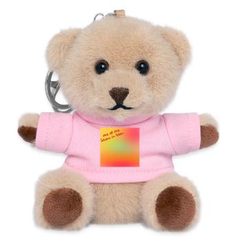 Schönes Leben - Teddy Schlüsselanhänger - Rosa - Vorne