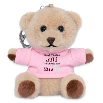 Evolution zum Kreuz: Glaube gewinnt - Teddy Schlüsselanhänger - Rosa - Vorne
