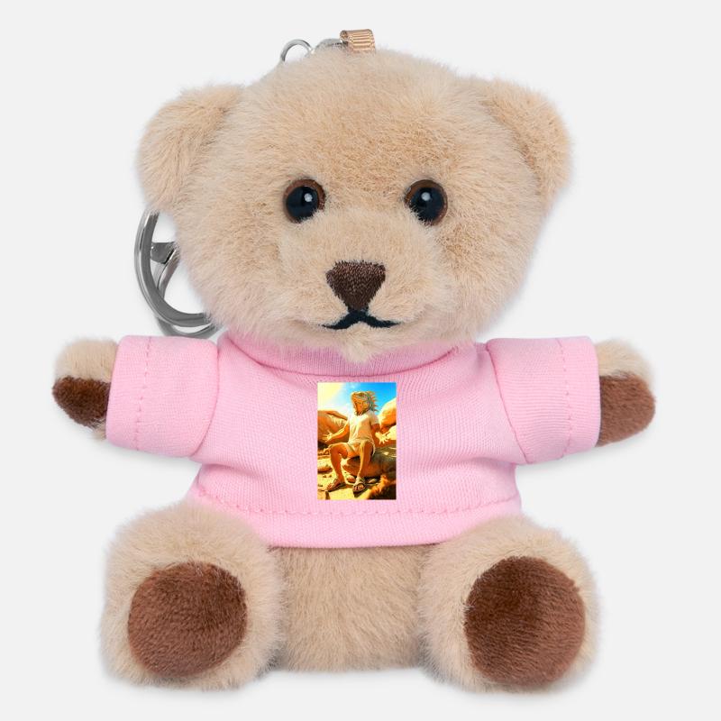 Humanoid Iguana in the Sun - Teddy Keyring - pink