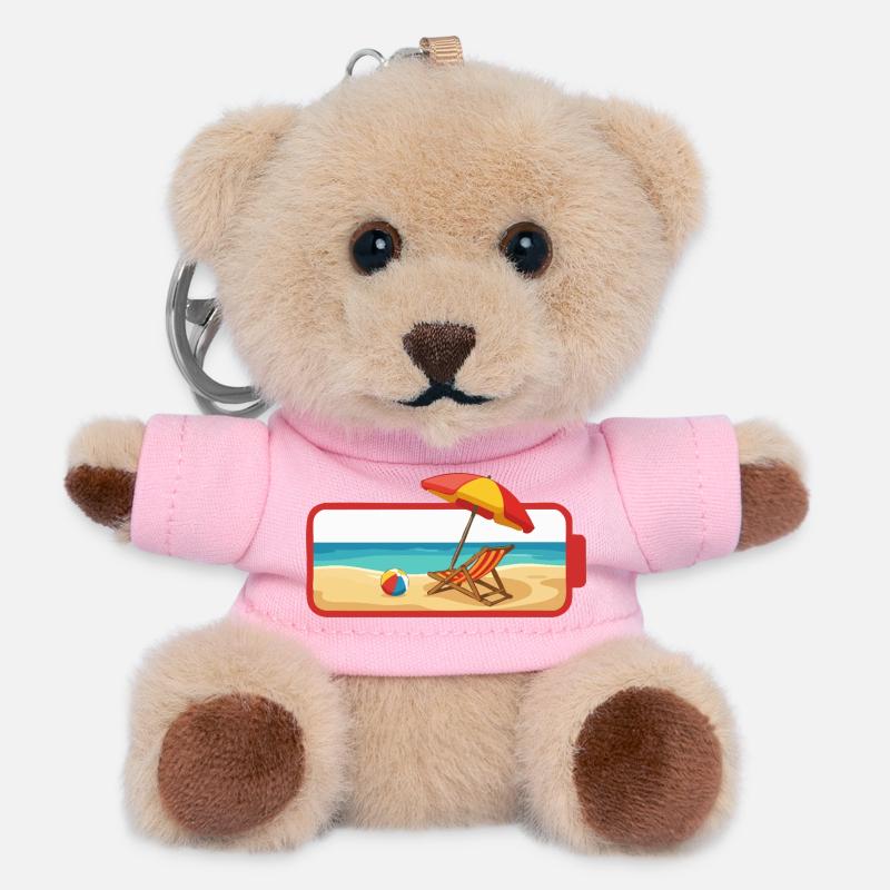Summer Beach Umbrella Chair - Teddy Keyring - pink