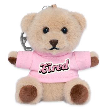 Tired Pink Retro Script Logo - Teddy Schlüsselanhänger - Rosa - Vorne