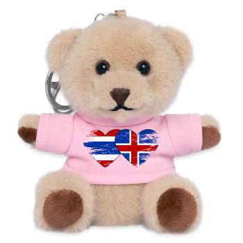 Thailand Island Flagge Herzform used - Teddy Schlüsselanhänger - Rosa - Vorne