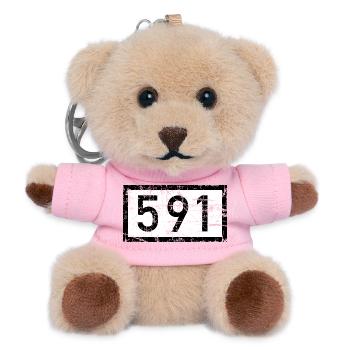 Rheinkilometer 591 - Koblenz am Rhein (Vintage) - Teddy Schlüsselanhänger - Rosa - Vorne