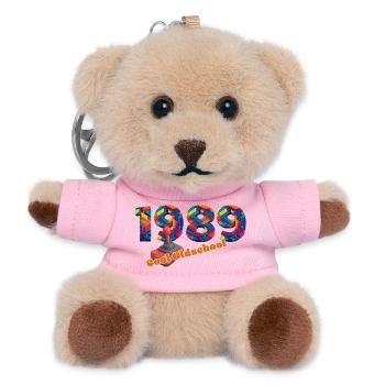 1989 – Retro Digital Gaming Stil - Teddy Schlüsselanhänger - Rosa - Vorne