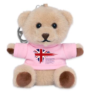 Pinselstrich Union Jack Flagge - Teddy Schlüsselanhänger - Rosa - Vorne
