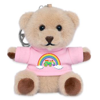 Regenbogen Kinder Bagger - Teddy Schlüsselanhänger - Rosa - Vorne