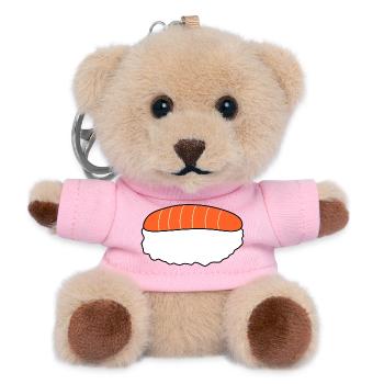Nigiri,Lachs,Fisch, Reis, Japan Küche - Teddy Schlüsselanhänger - Rosa - Vorne