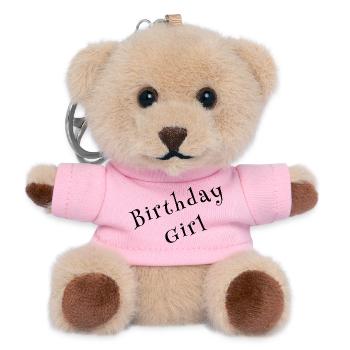Birthday Girl – Celebration Design - Teddy Schlüsselanhänger - Rosa - Vorne