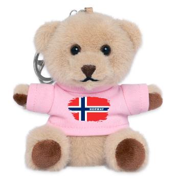 Norwegen Flagge / Skandinavien Geschenk Oslo - Teddy Schlüsselanhänger - Rosa - Vorne