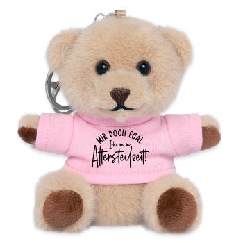 Mir doch egal Ich bin in Altersteilzeit - Teddy Schlüsselanhänger - Rosa - Vorne
