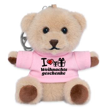 I Love Christmas Gifts - Teddy Keyring - pink - Front