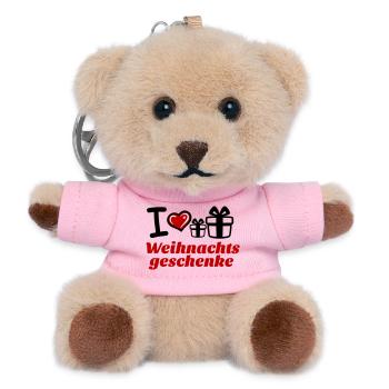 I Love Christmas Gifts - Teddy Keyring - pink - Front