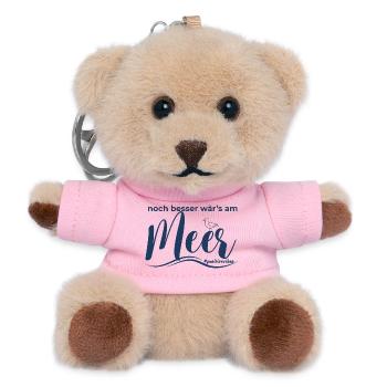 noch besser wärs am Meer - Teddy Schlüsselanhänger - Rosa - Vorne