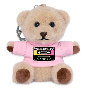 50. Geburtstag September 1976, Musik - Teddy Schlüsselanhänger - Rosa - Vorne