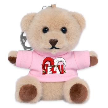 Narrenkappe Karneval Fasching Joker Helau Gruß  - Teddy Schlüsselanhänger - Rosa - Vorne