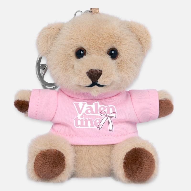 Valentine Bow Pink - Teddy Keyring - pink