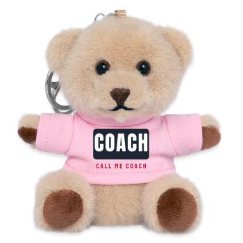 Coach Schriftzug Balken - Trainer Team Sport - Teddy Schlüsselanhänger - Rosa - Vorne