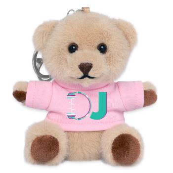 DJ Kopfhörer Musik DJing Discjockey Musiker DJ - Teddy Schlüsselanhänger - Rosa - Vorne