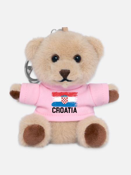 Kroatien Flagge - Teddy Schlüsselanhänger - Rosa