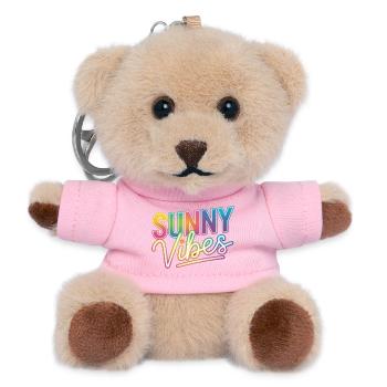 Sunny Vibes Neon Retro - Teddy Keyring - pink - Front